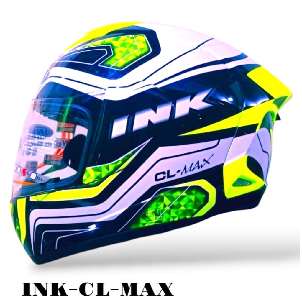 Helm full face INK cl-max motif #5 white gren 100% ORIGINAL INK