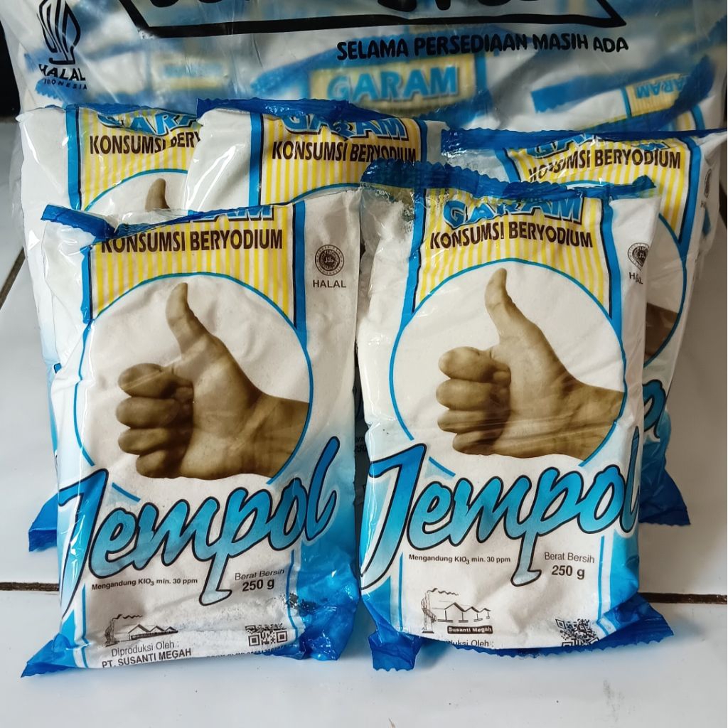 

Garam Beryodium Cap Jempol 1 Bal Kemasan 250g isi 40pcs