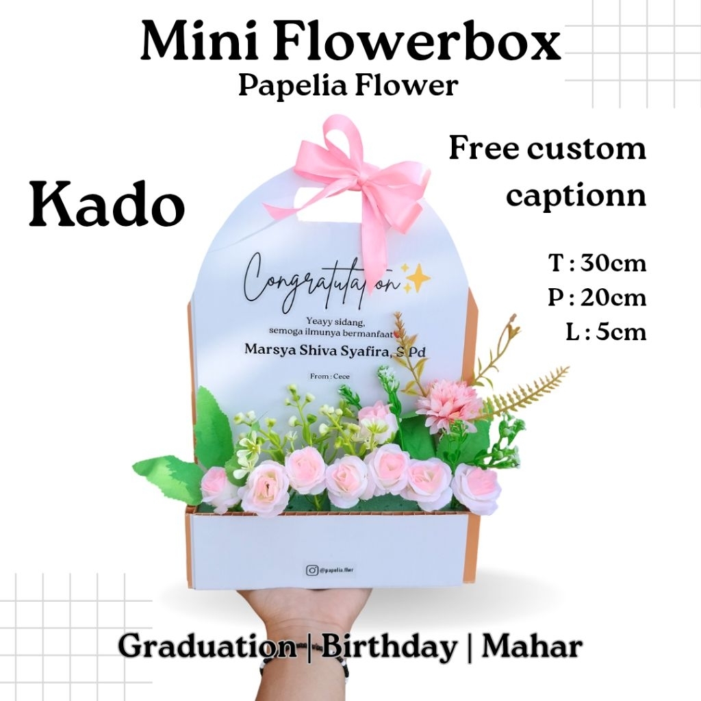 

Mini Flowerbox desain 3 | Graduation | Birthday | Anniversary