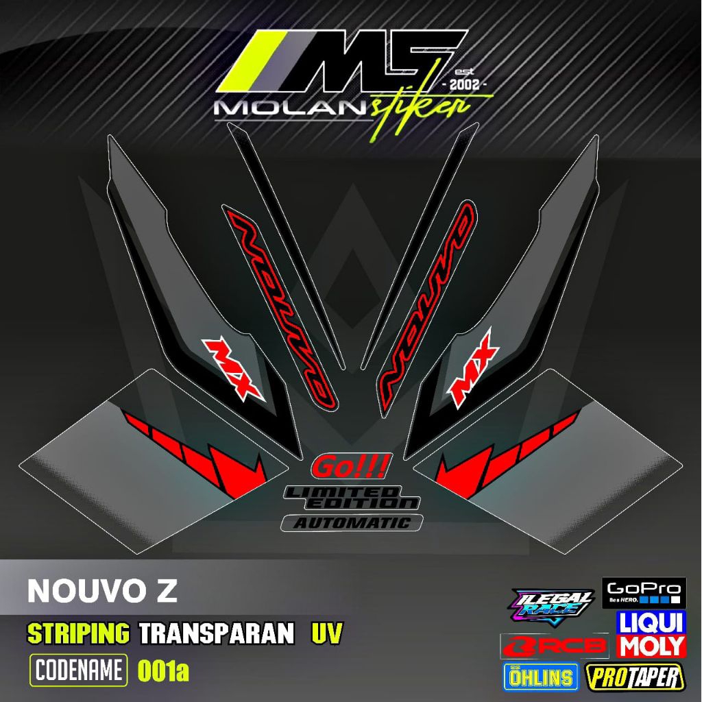 Decal Sticker Striping Variasi Transparan Uv Nouvo Mx Go Nouvo Z Yamaha Nouvo 110 Striping Nouvo Tra