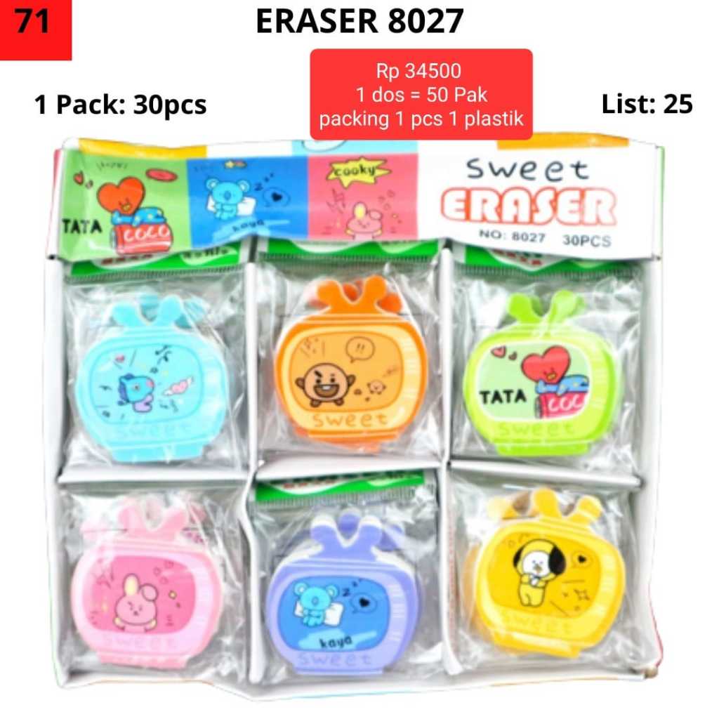 

1pcs Setip Pensil Penghapus Pensil Eraser Fancy Karakter