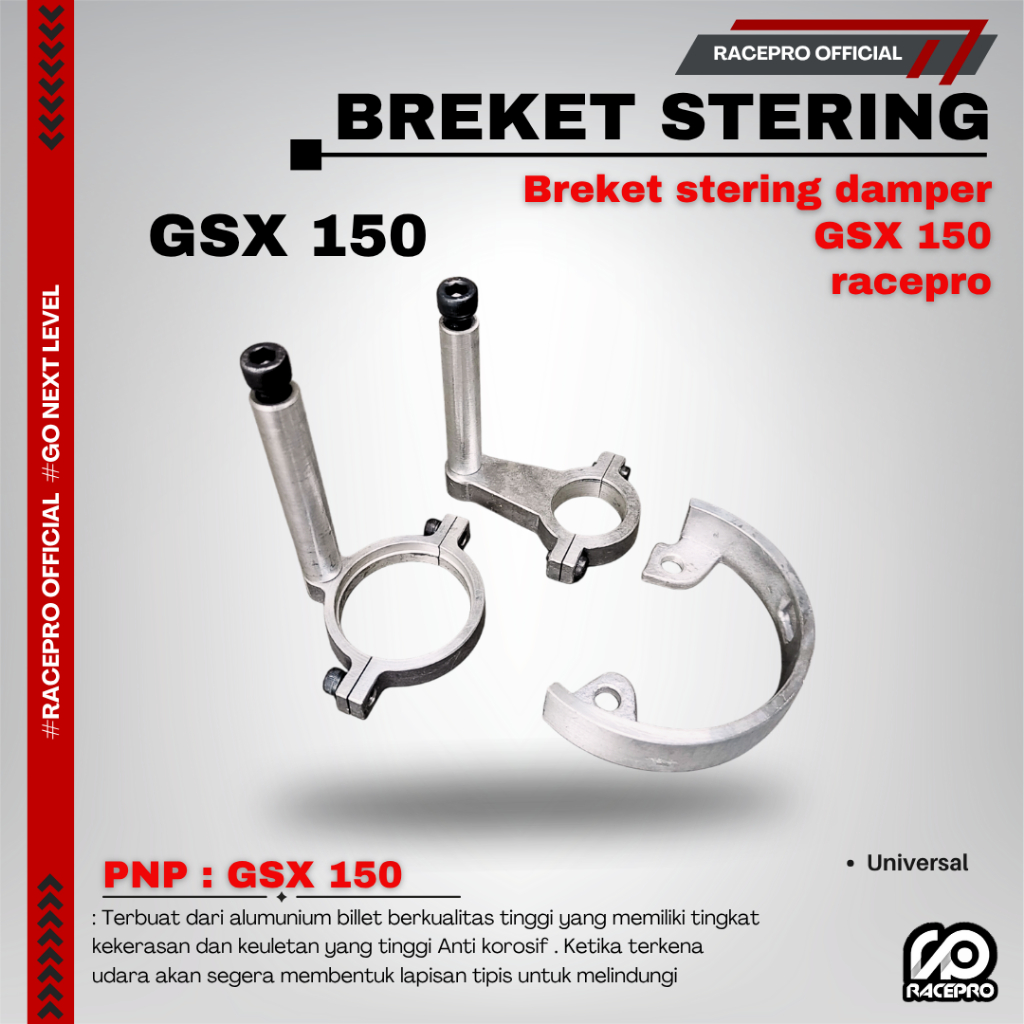 BREKET STERING DAMPER GSX 150 DUDUKAN STERING DAMPER GSX