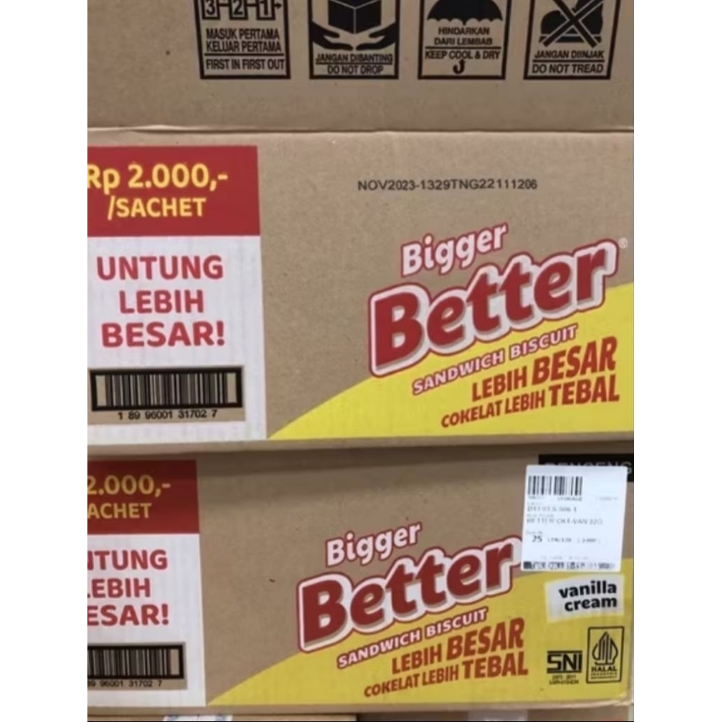 

BETTER SANDWICH 27 gram ( 1 KARTON ) ISI 120.CPS