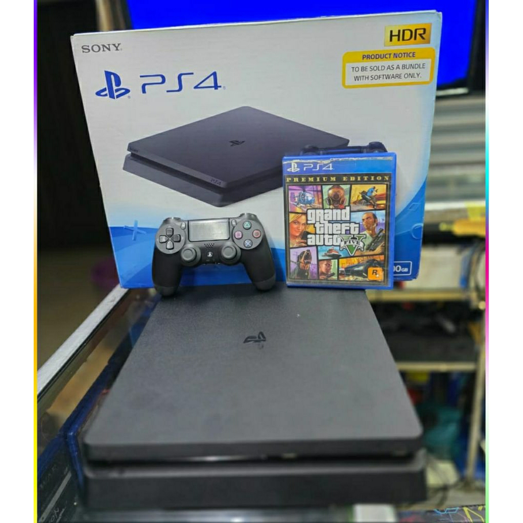 Ps4 slim ORI 500giga - 1terra / firmware terbaru free kaset GTA V