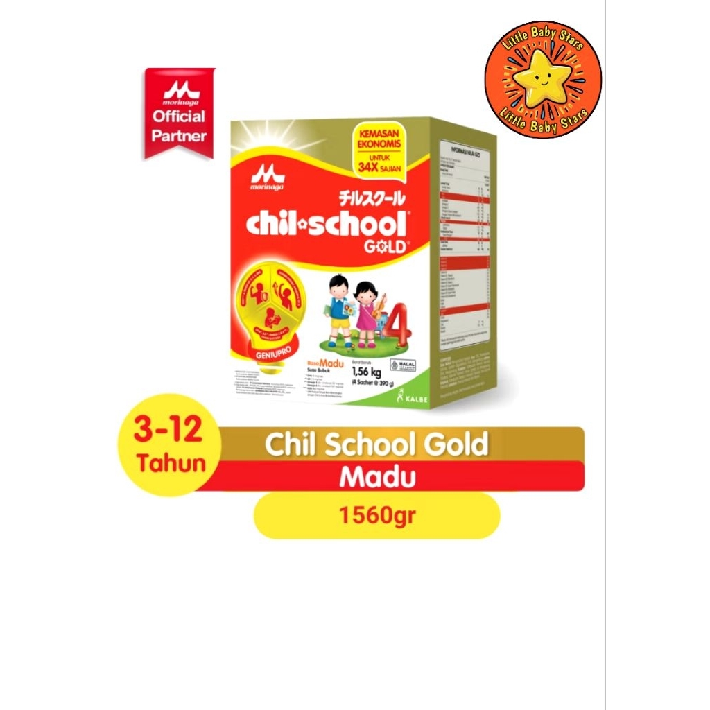 

Morinaga Chil School Gold 4 / Usia 3-12 Th / Vanilla / Madu / 1560 Gram