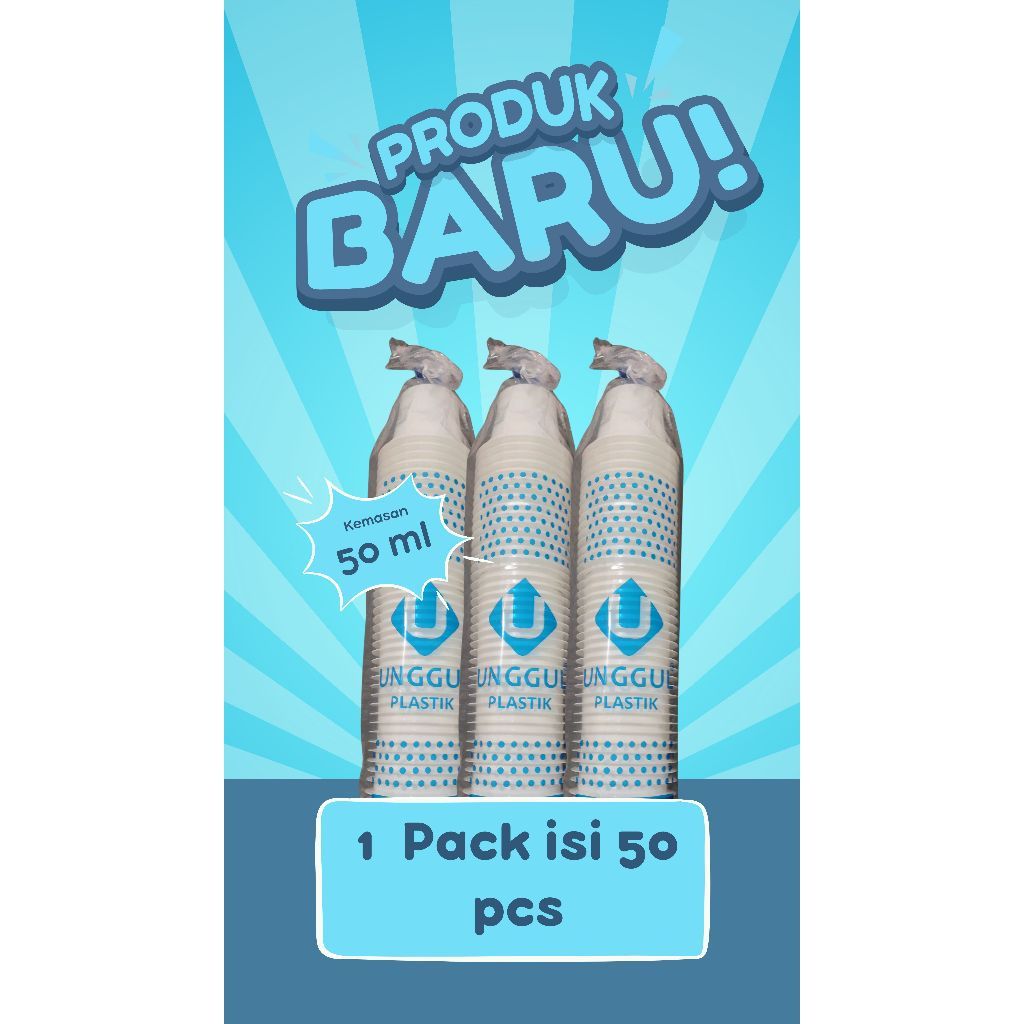 Cup/Eskrim/Es Krim/Ice Cream 50ML Gelas Plastik Mini Putih Susu Isi 50pcs / Cup Es Krim 50ml
