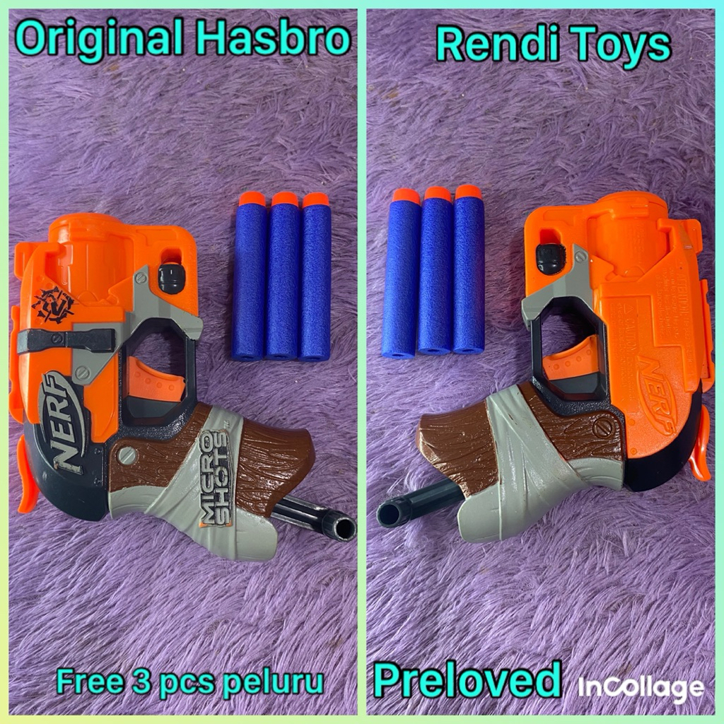 Pistol Nerf Micro Shots Hammershot Zombie Strike Free 3 Peluru