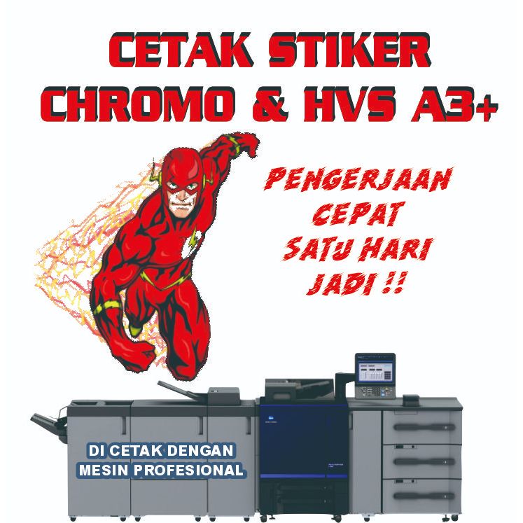 

Digital Print A3+ Cetak Sticker Stiker Cromo Stiker HVS | print stiker bontak | Custom Label Packaging Kemasan Makanan Minuman Tahan Lama