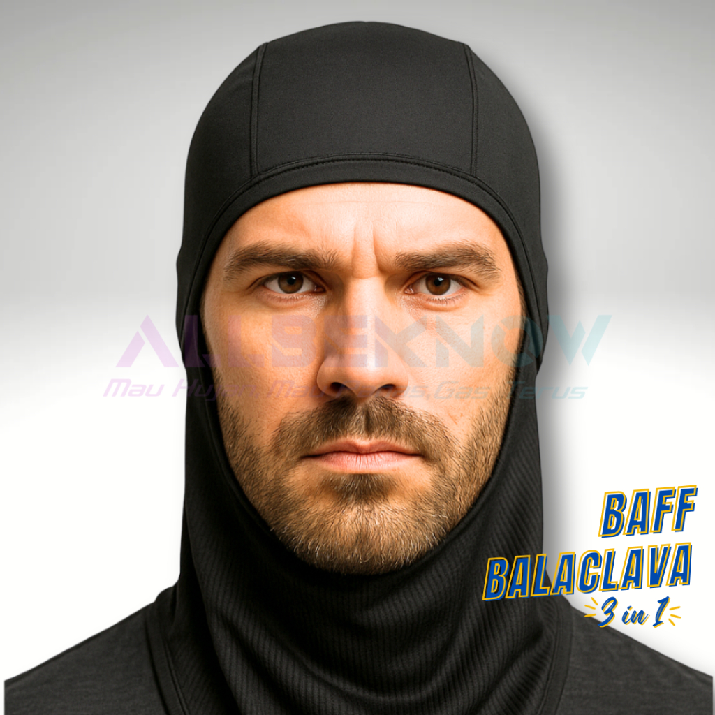 BUFF 3 in 1 - Balaclava quick dry - Masker Motor - Pelindung Wajah - Masker Anti UV - Kupluk Ninja -