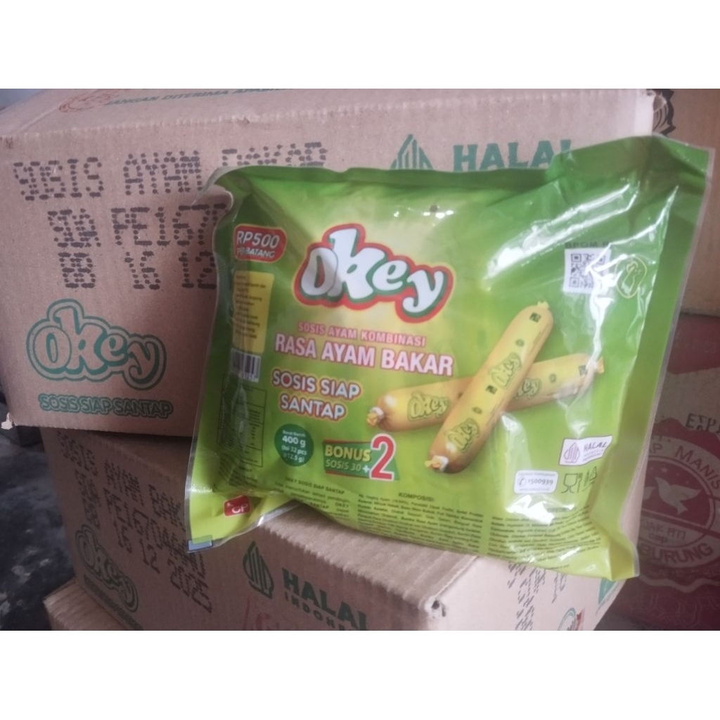 

Okey sosis ayam bakar 500 an siap santap isi 30+2 pcs