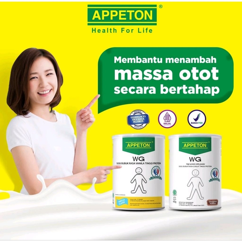 

appeton wg susu bubuk rasa coklat tinggi protein 450gr