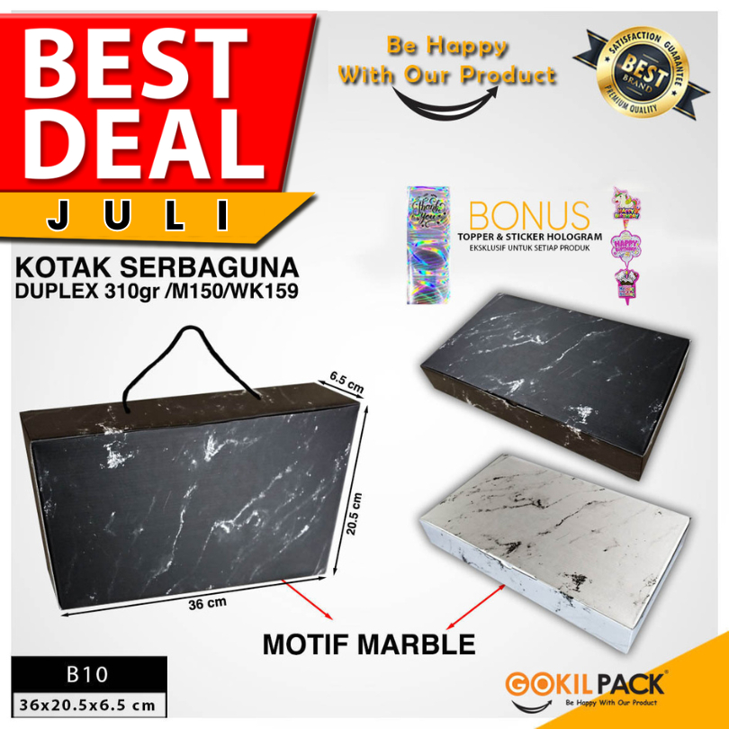 

Box Kado Marble - Kotak Packaging Hijab Sajadah - Gift - Uk 36x20,5x6,5 cm - B10