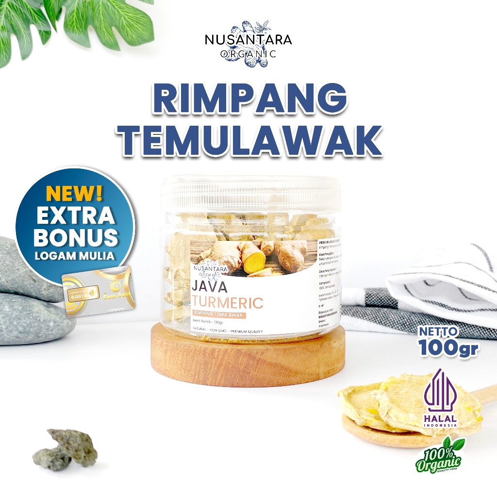 

Nusantara Organic Temulawak Kering Dried Curcuma Slice Rempah Alami Organik Masakan 100gr