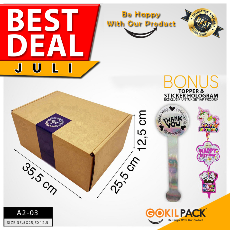 

Kotak | Dus | Box Kardus Serbaguna | Kraft Murah 35.5x25.5x12.5 I A2-03