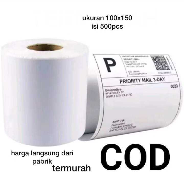 

RST Kertas Thermal 100x500 mm Isi 500 Pcs - Label Thermal Barcode Roll