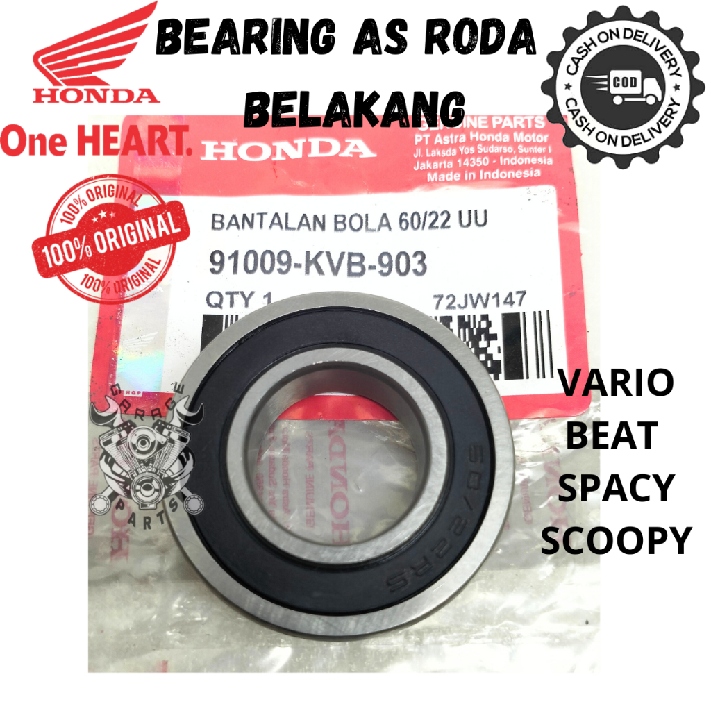 BEARING AS RODA BELAKANG KLAHAR 60/22 HONDA VARIO110 KARBU FI BEAT SCOOPY SPACY KARBU FI INJEKSI ORI