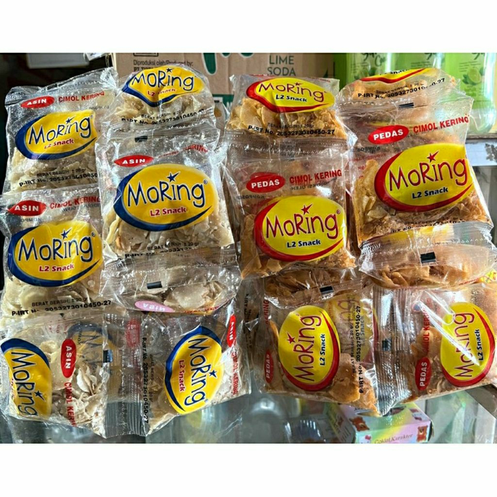 

favorit snack moring L2 / cimol kering / moring L2 biru /moring L2 merah / cemilan cimol