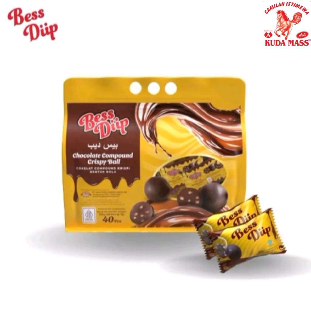 

Bess Diip Crispy Chocolate Ball Snack Bola Coklat Renyah Isi 40Pcs KUDA MASS A MALANG JAWA TIMUR