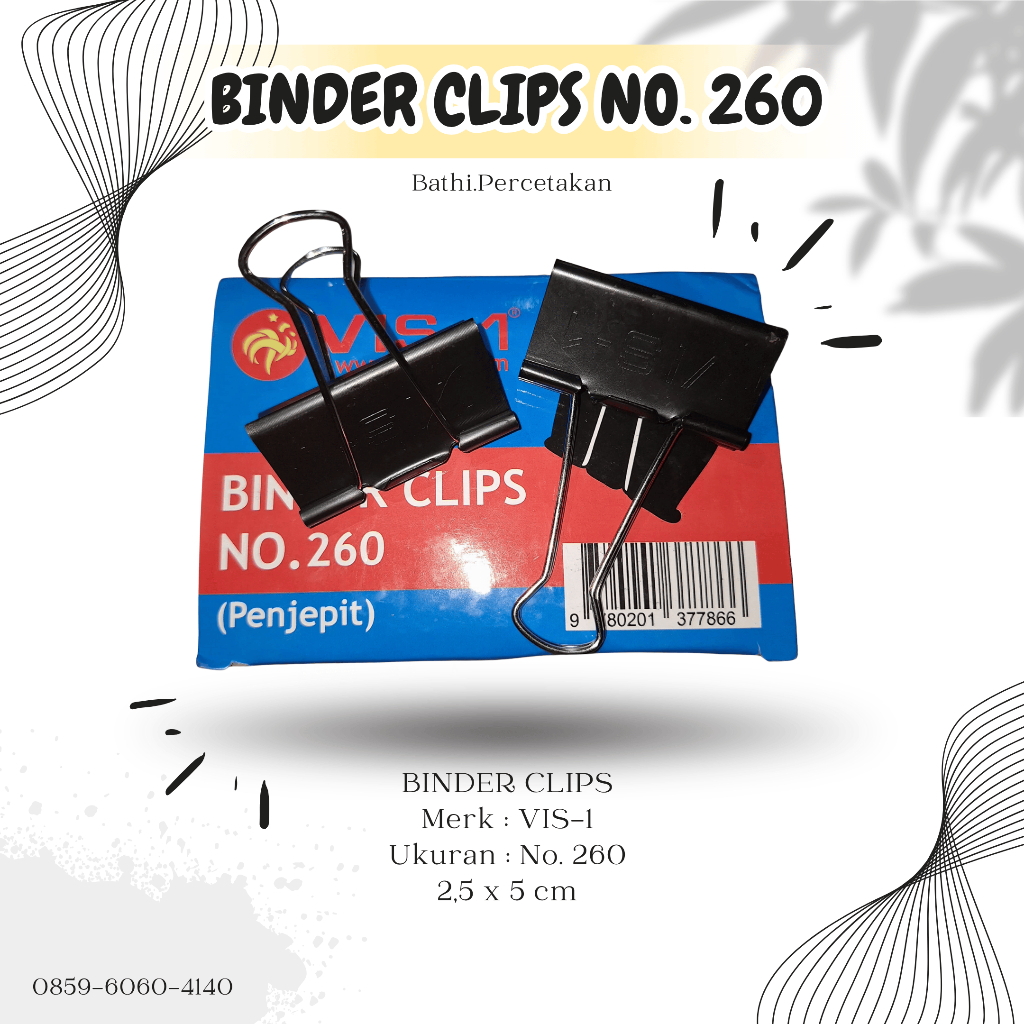 

(1 PCS) VIS-1 BINDER CLIP NO. 260