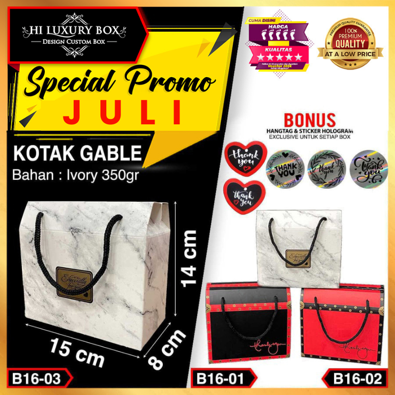 

Kotak Souvenir|Gable|Hadiah|Kado|Gift|Dus|Box|Packaging|B16
