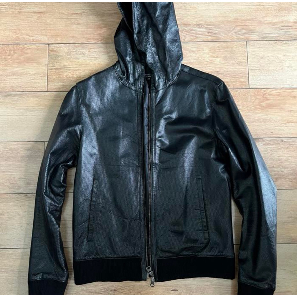 Leather Jacket Hoodie Ciaopanic Size M Slim Fit