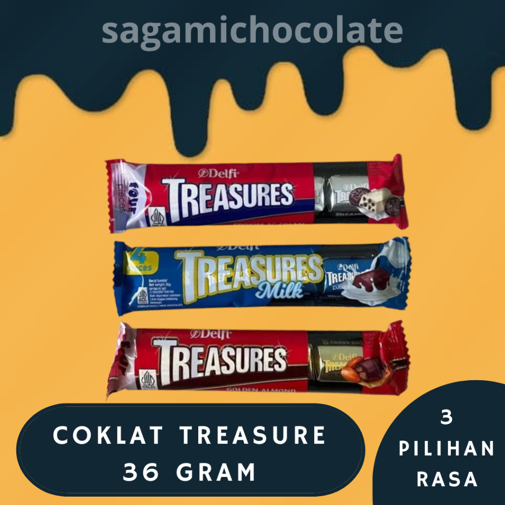 

DELFI TREASURE ALMOND - COOKIES & CREAM 36 GRAM ( 1 PC )