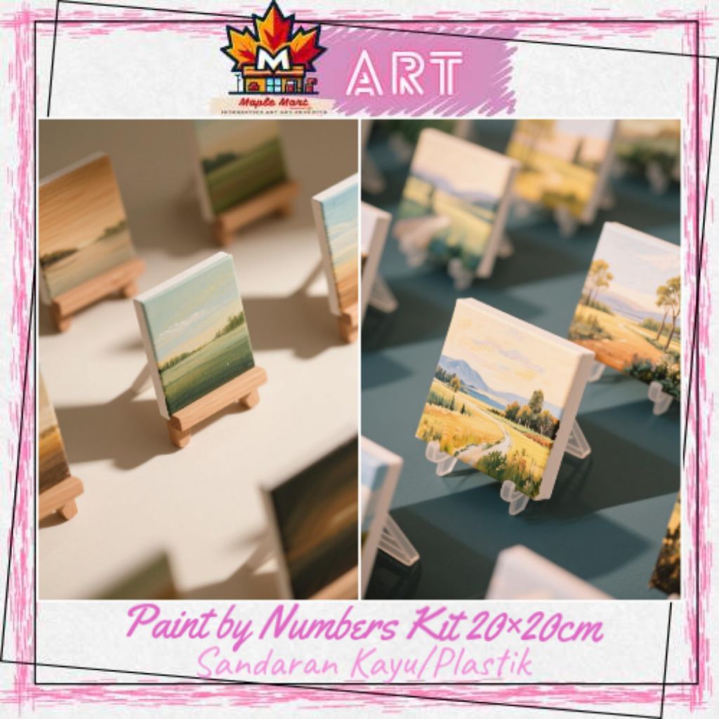 

Maple ART DIY - [ Part 2 ] Include 1 Set Lukisan Kode Angka 20 × 20 cm, + Stand Sandaran Kayu atau Plastik / Melukis dengan Panduan Nomor Cat Akrilik / Paint by Number, Lukisan Bernomor Angka