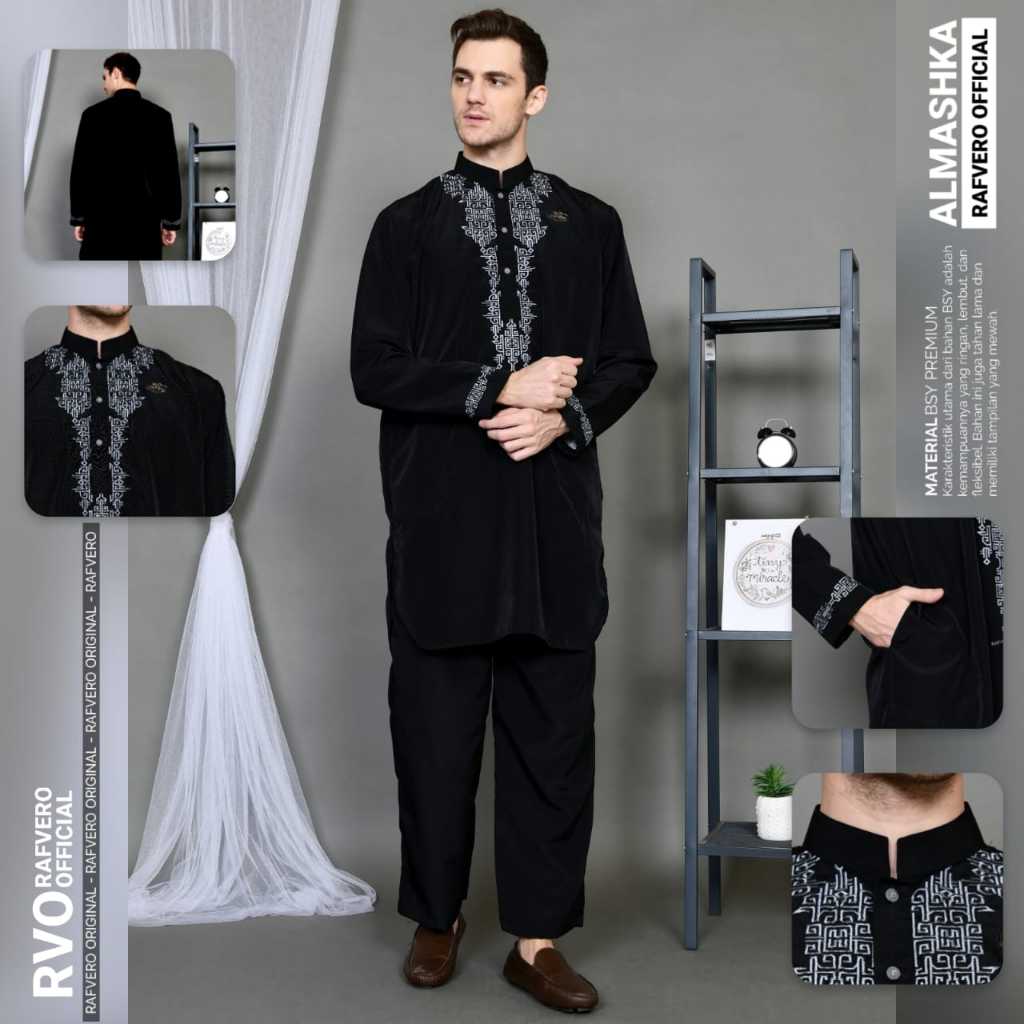 Setelan Baju Muslim ORIGINAL RAFVERO - Setelan Pakistan Al Mashka - Baju Muslim Koko