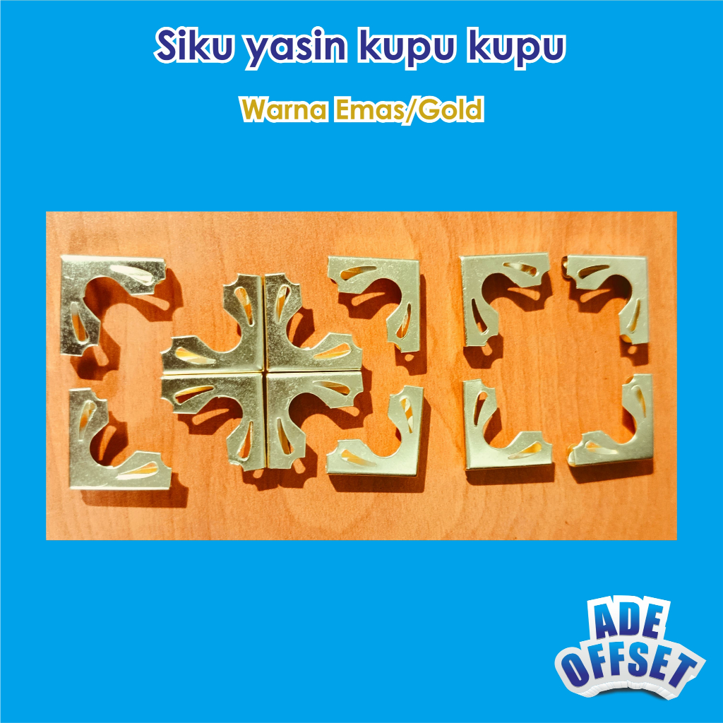

(isi 100 pcs) siku siku yasin kupu kupu warna emas termurah