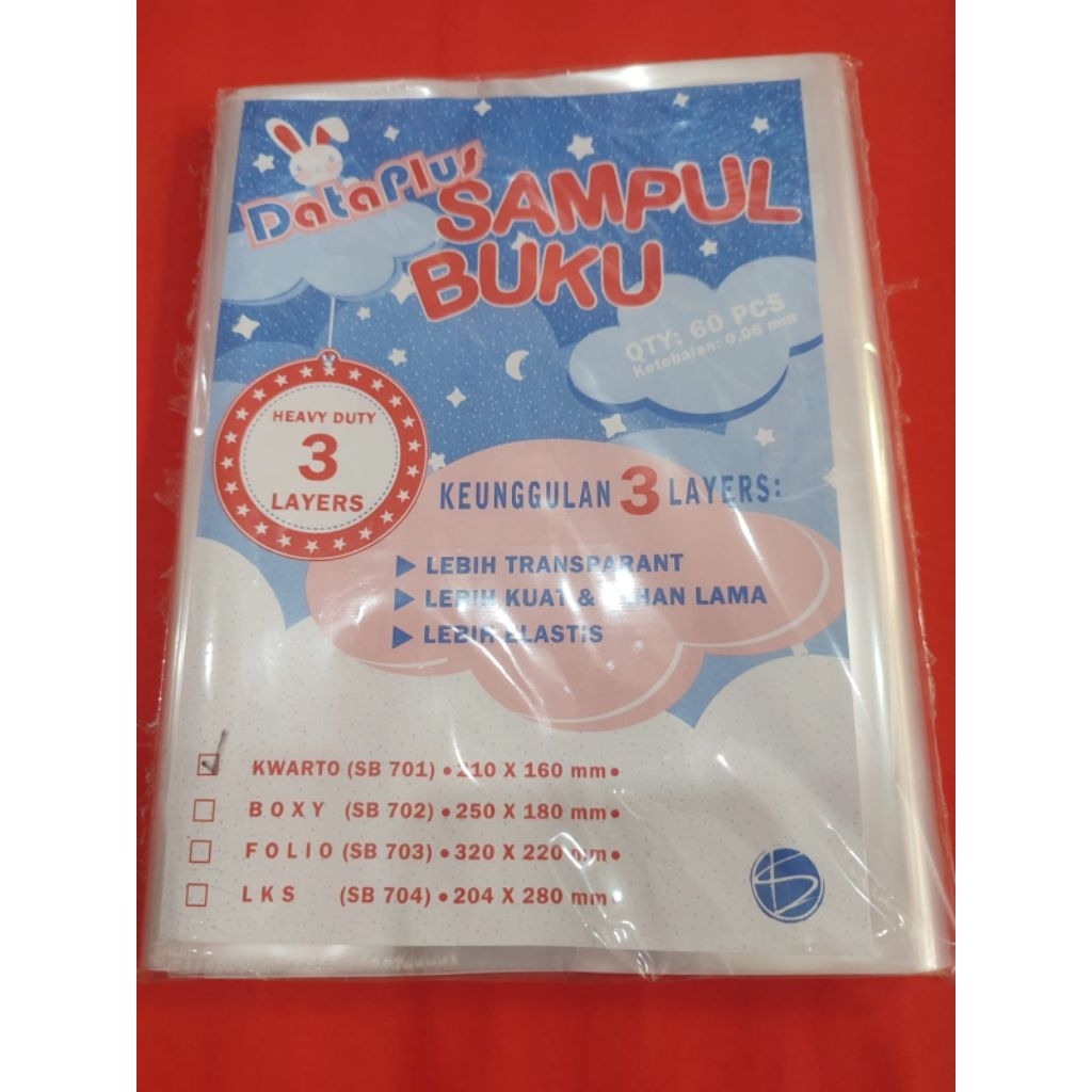 

Sampul Buku DataPlus 3 Lapis Kwarto SB701 - 210x160mm Isi 60pcs - Tebal & Transparan -Alat Tulis Kantor/ATK Murah Medan