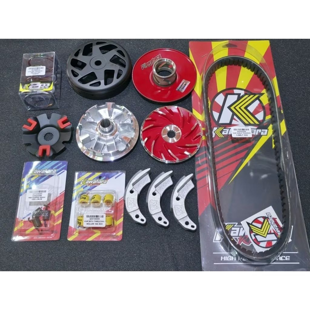 Paketan CVT kiri kirian komplit KAWAHARA DR daily race Mio old sporty smile soul karbu Nouvo roller 