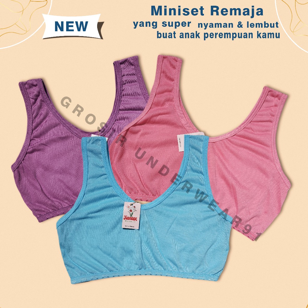 (COD)PROMO MINISET ANAK MOTIF POLOS REMAJA SD/SMP Bra Miniset Remaja// Miniset Anak Perempuan Sd//Mi