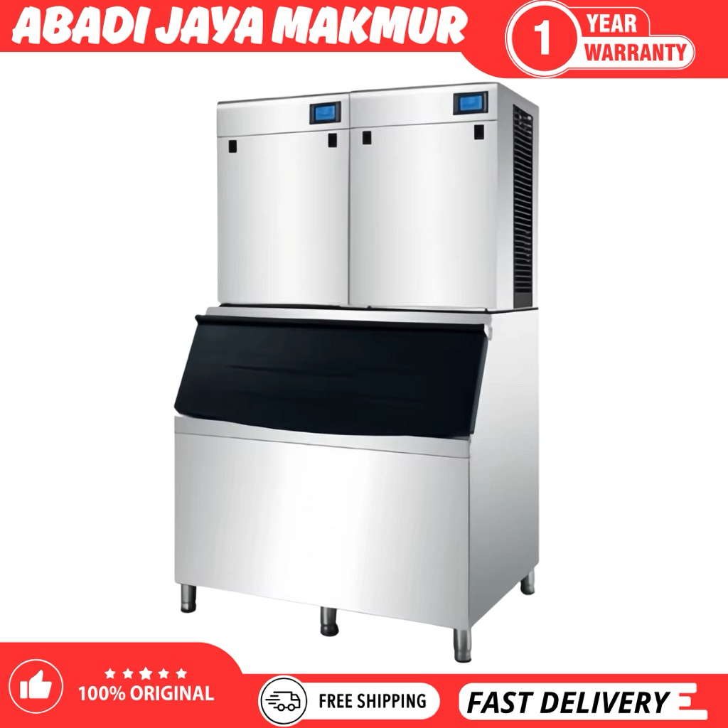 Ice Mesin Es Batu Kristal 1 Ton Commercial Ice Maker 1000KG/24JAM Ice Cube Machine 1000 Kg Kitchenwa