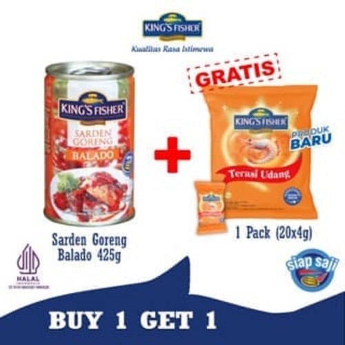 

King's Fisher Sarden Goreng Rasa Balado Makanan Kaleng 425 gr