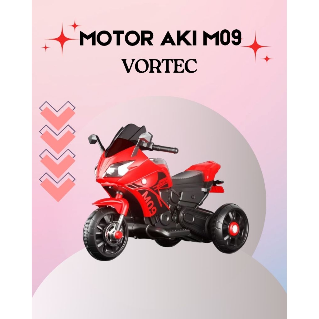 Motor Aki Pmb Vortec Mainan Kendaraan Anak Honda Cbr Ninja 150rr k615c/M09 Cas Charger