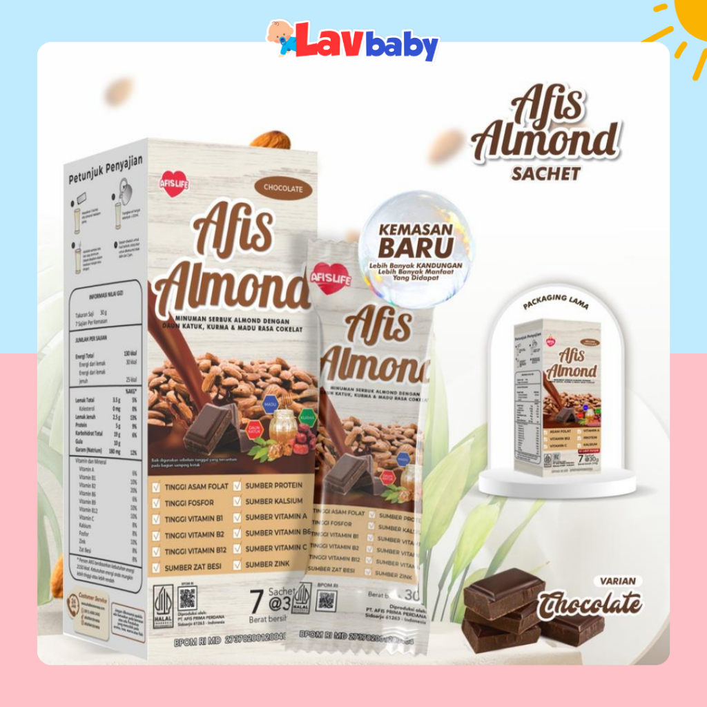 Afis Almond ASI Booster Daun Katuk Madu Susu Pelancar ASI Ibu