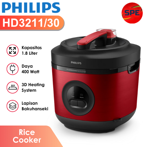 RICE COOKER PHILIPS KAPASITAS 1.8 LITER HD3211 GARANSI RESMI (MEDAN)
