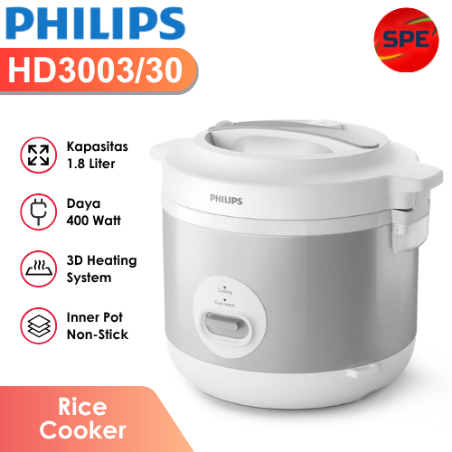 RICE COOKER PHILIPS KAPASITAS 1.8 LITER HD3003 GARANSI RESMI (MEDAN)