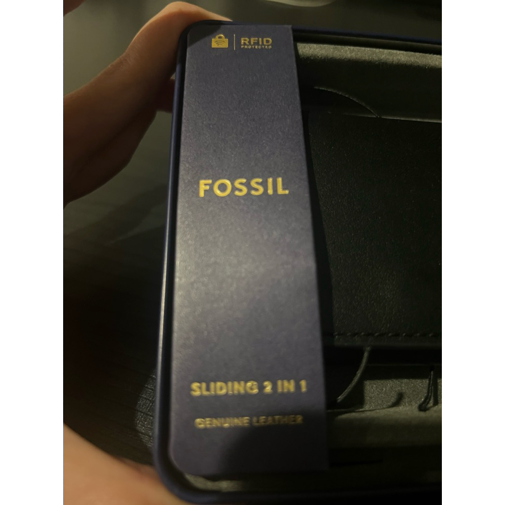 card wallet genuine leather fsl fossil