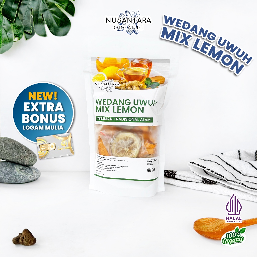 

Nusantara Organic Wedang Uwuh Mix Lemon Asli Rempah Herbal Alami Seduh Minuman Lengkap Komplit
