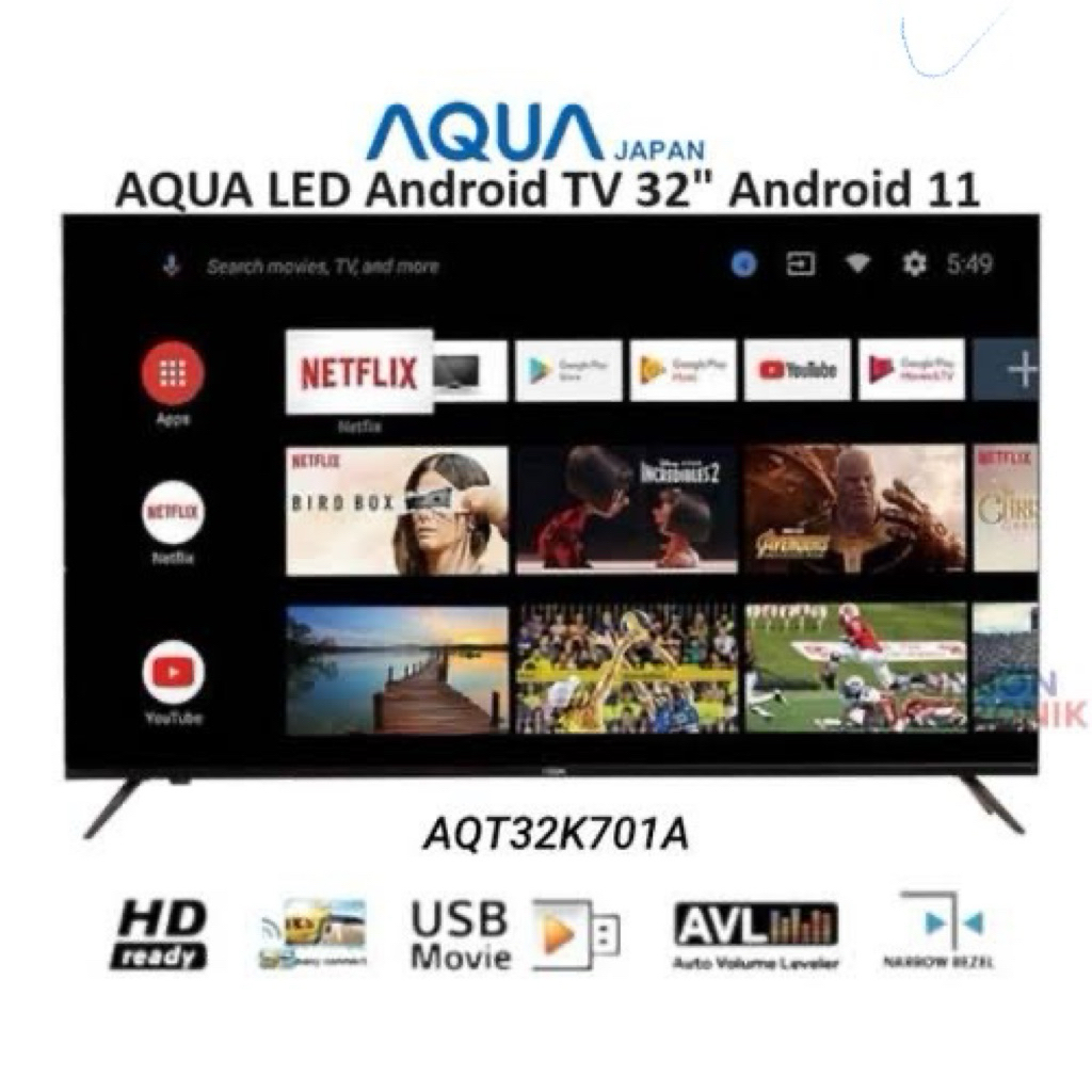TV ANDROID AQUA 32 INCH ANDROID TV AQUA 32" GARANSI RESMI