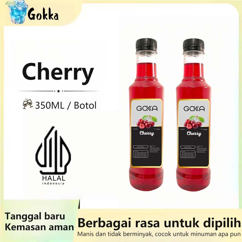 

GOKKA Sirup Minuman Rasa Cherry 350ml Syrup / Sirup Cherry Sertifikasi Halal