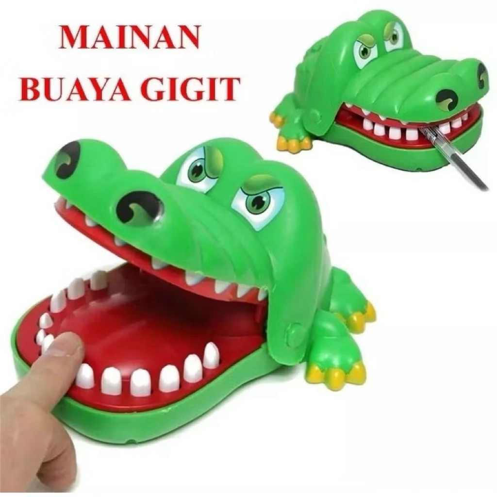 Mainan anak buaya gigit tangan