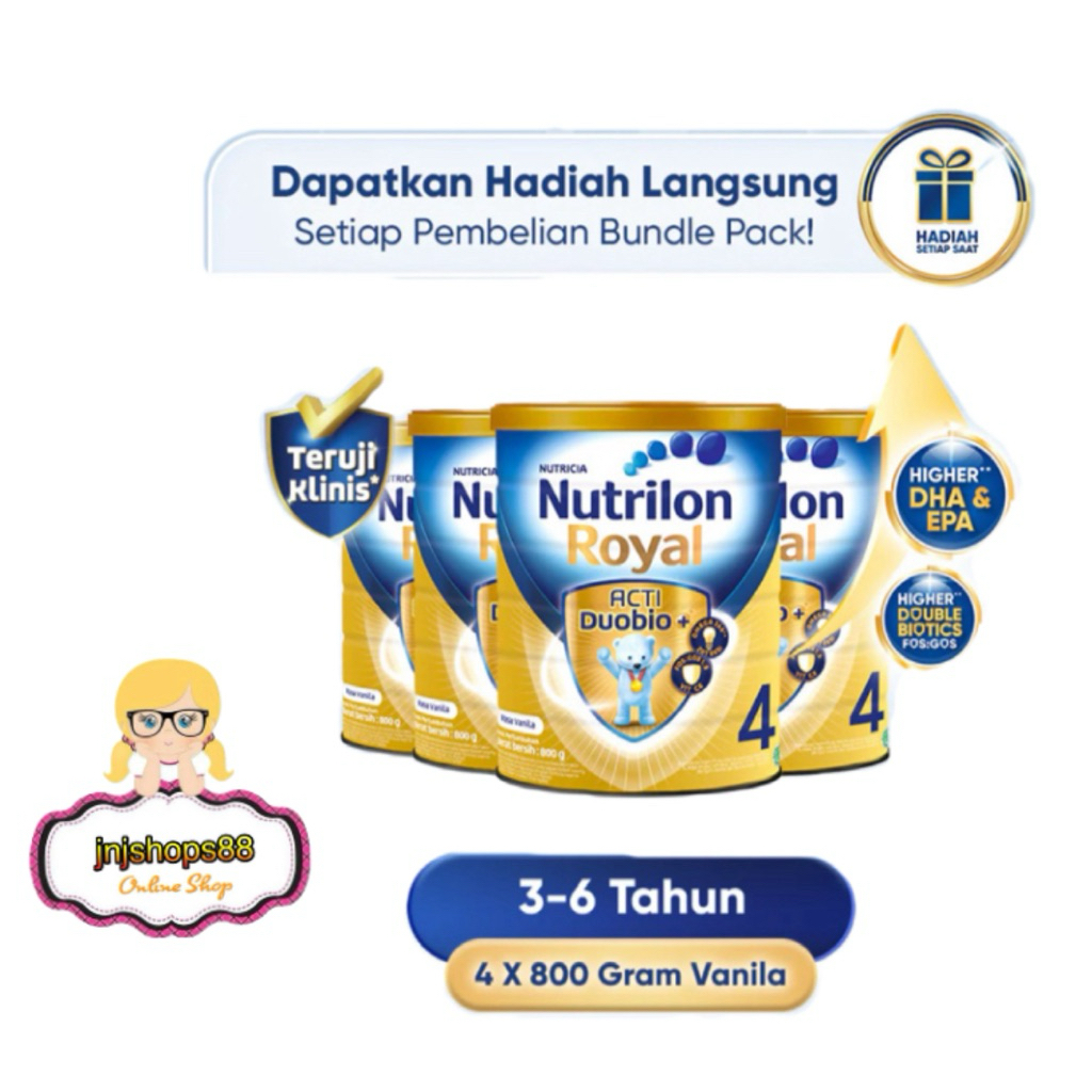 

Nutrilon Royal 4 800gr (1 Kotak isi 4pcs) Rasa Vanila Exp 04 sept 2027
