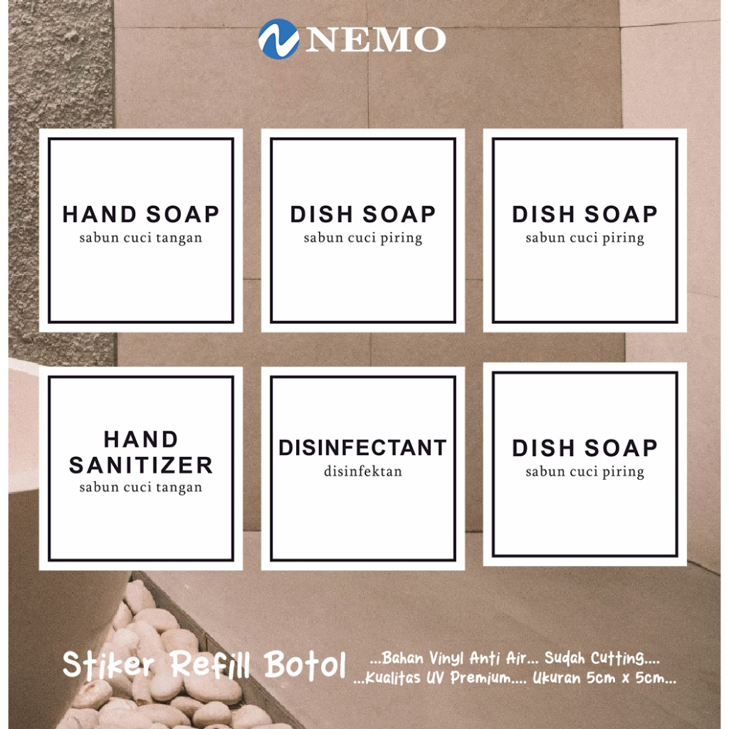 

Label Stiker Botol Anti Air - Sticker Sabun, Deterjen, Baby, Refill Botol Isi Ulang - RF