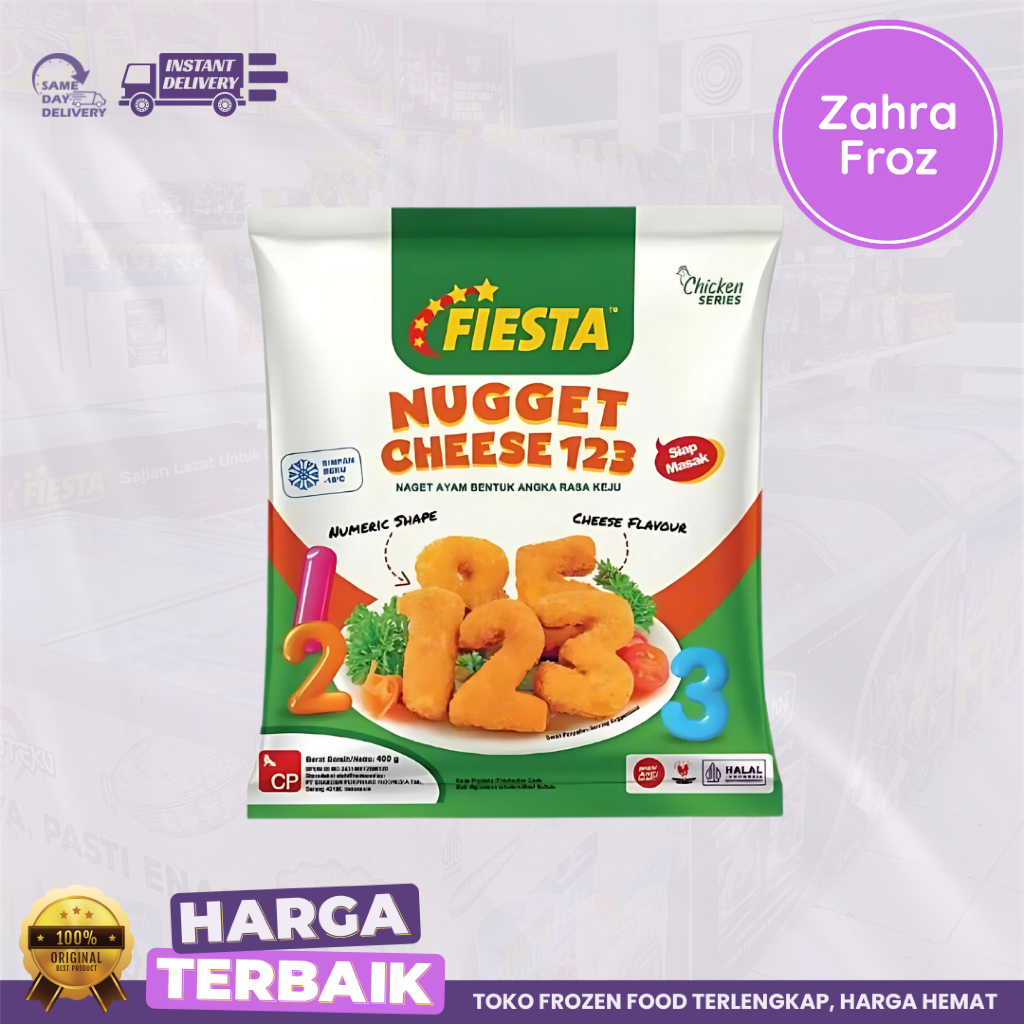 

FIESTA NUGGET CHEESE 123 400 GR || NAGET KEJU BENTUK ANGKA