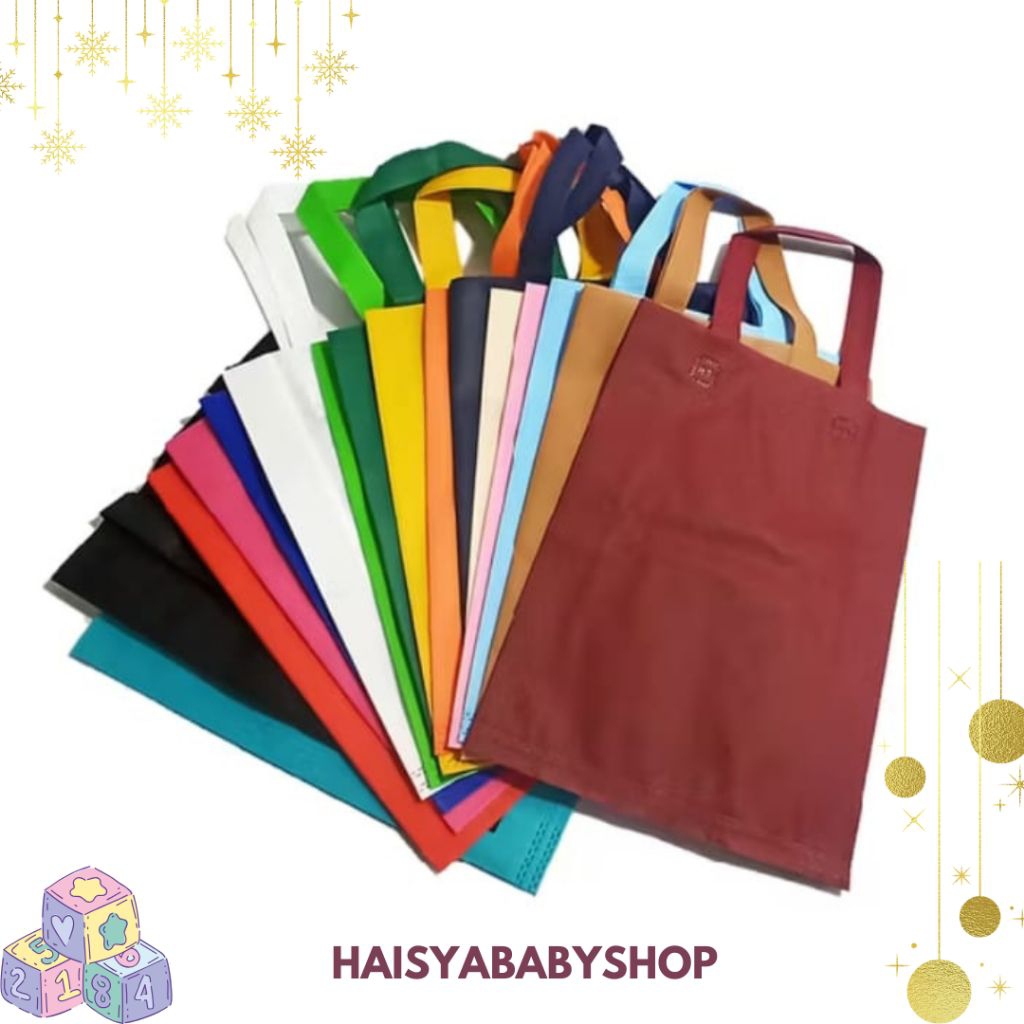 

T146 TAS BELANJA TAS GODIE BAG 25x35 HANDLE TAS TOTE HAMPERS TAS KAIN SOUVENIR haisyababyshop