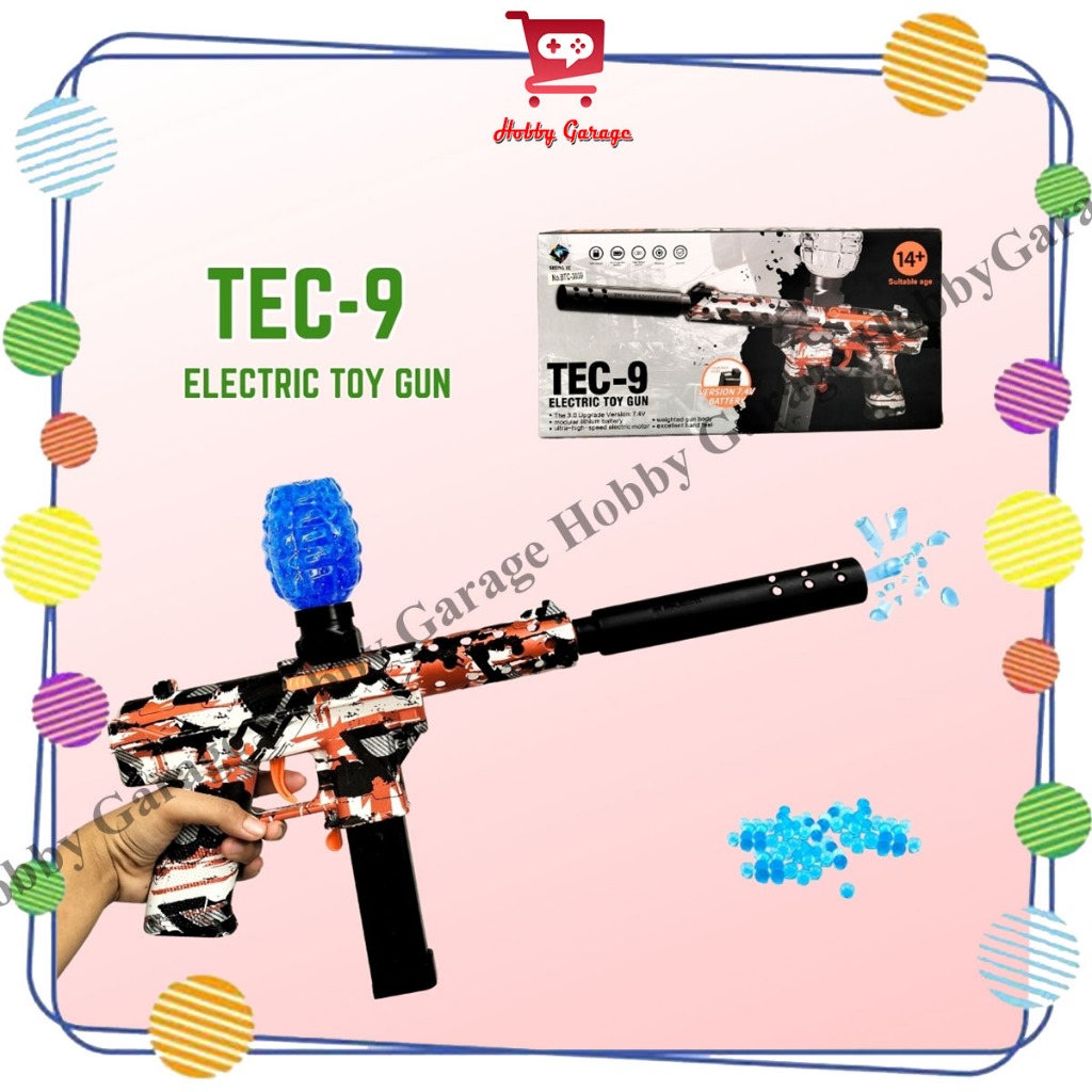 TSC Mainan Tembakan Anak WGG TEC 9 Toys Gun Assault Rifle Water Gel Blaster Scar Gun Watergel TEC9