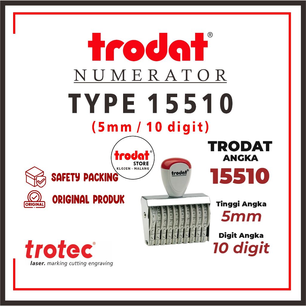 

Stempel Trodat 15510 (5mm 10digit) | STEMPEL TRODAT NUMERATOR (ANGKA DAN SIMBOL BISA DIPUTAR)