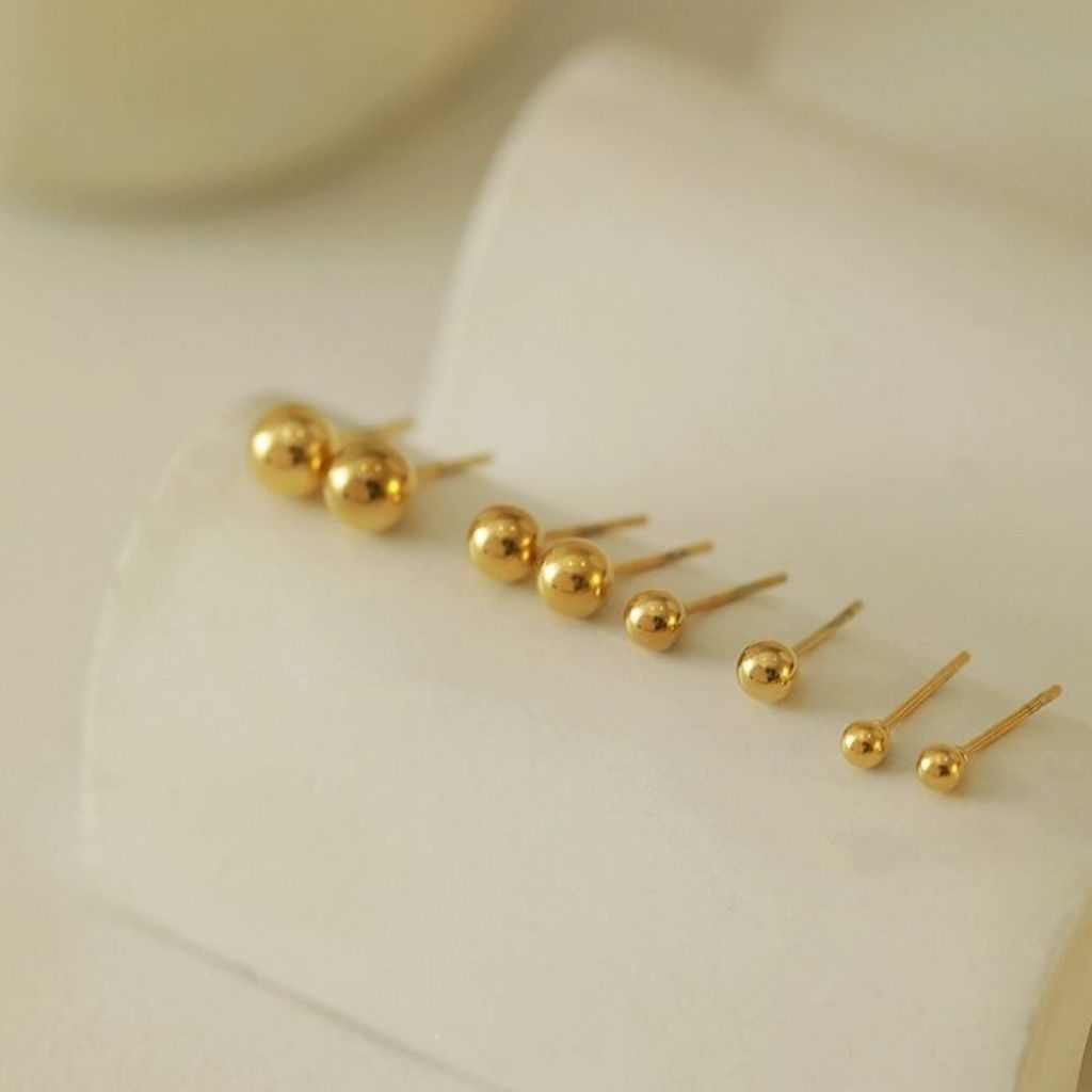 Clafel & Co - BRISIA Anting Stud Wanita Titanium Asli Lapis Emas 18K Gold Zircon Giwang Jewelry